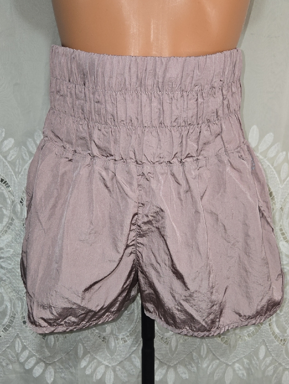 Free People Movement High-Waist Dusty Lilac Rose Women’s Shorts Sz Medium
